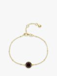 Auree Barcelona Personalised Birthstone Gold Vermeil Beaded Chain Bracelet, Garnet - January