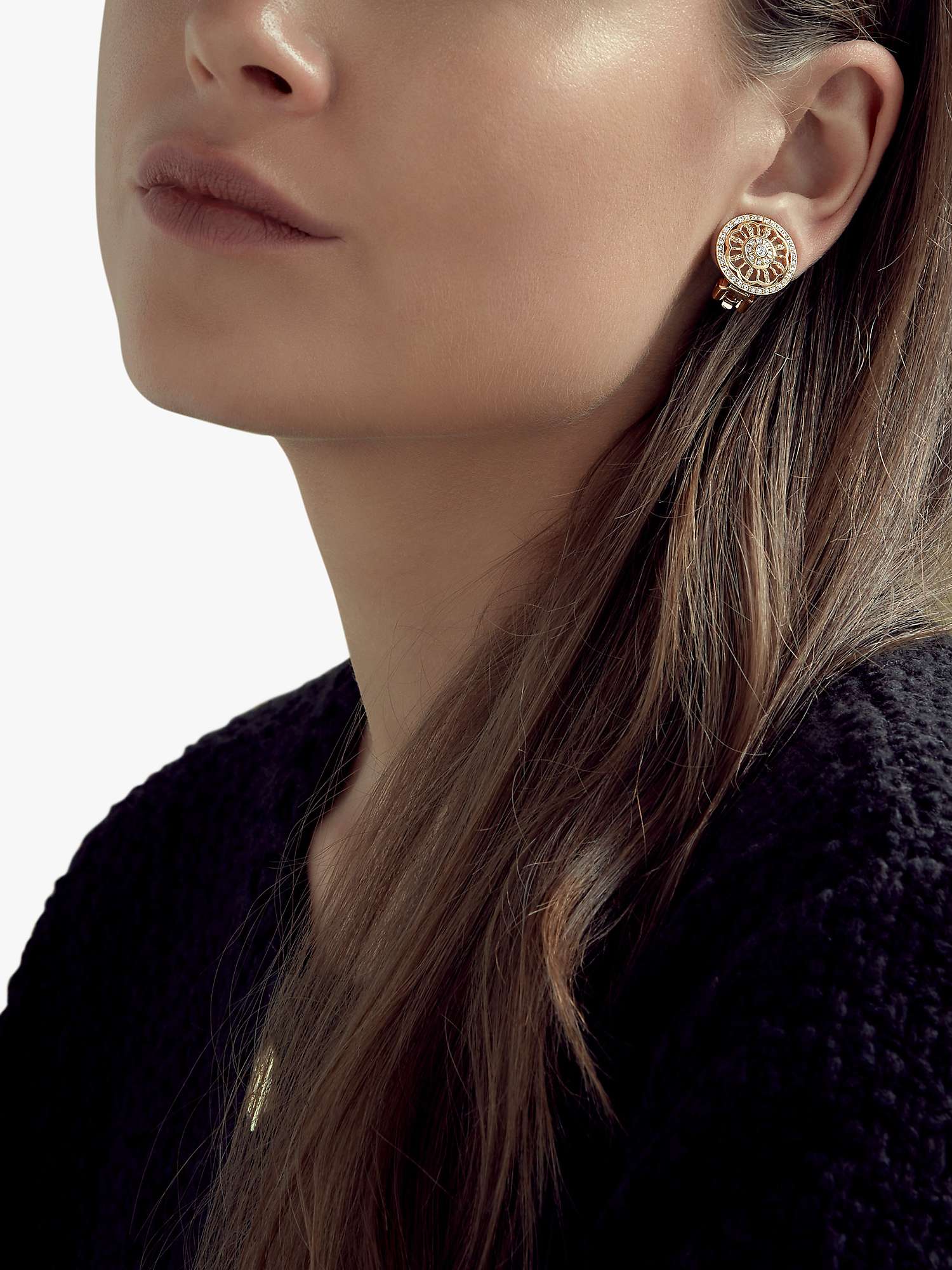 Buy Emma Holland Crystal Statement Disc Clip Earrings, Gold Online at johnlewis.com