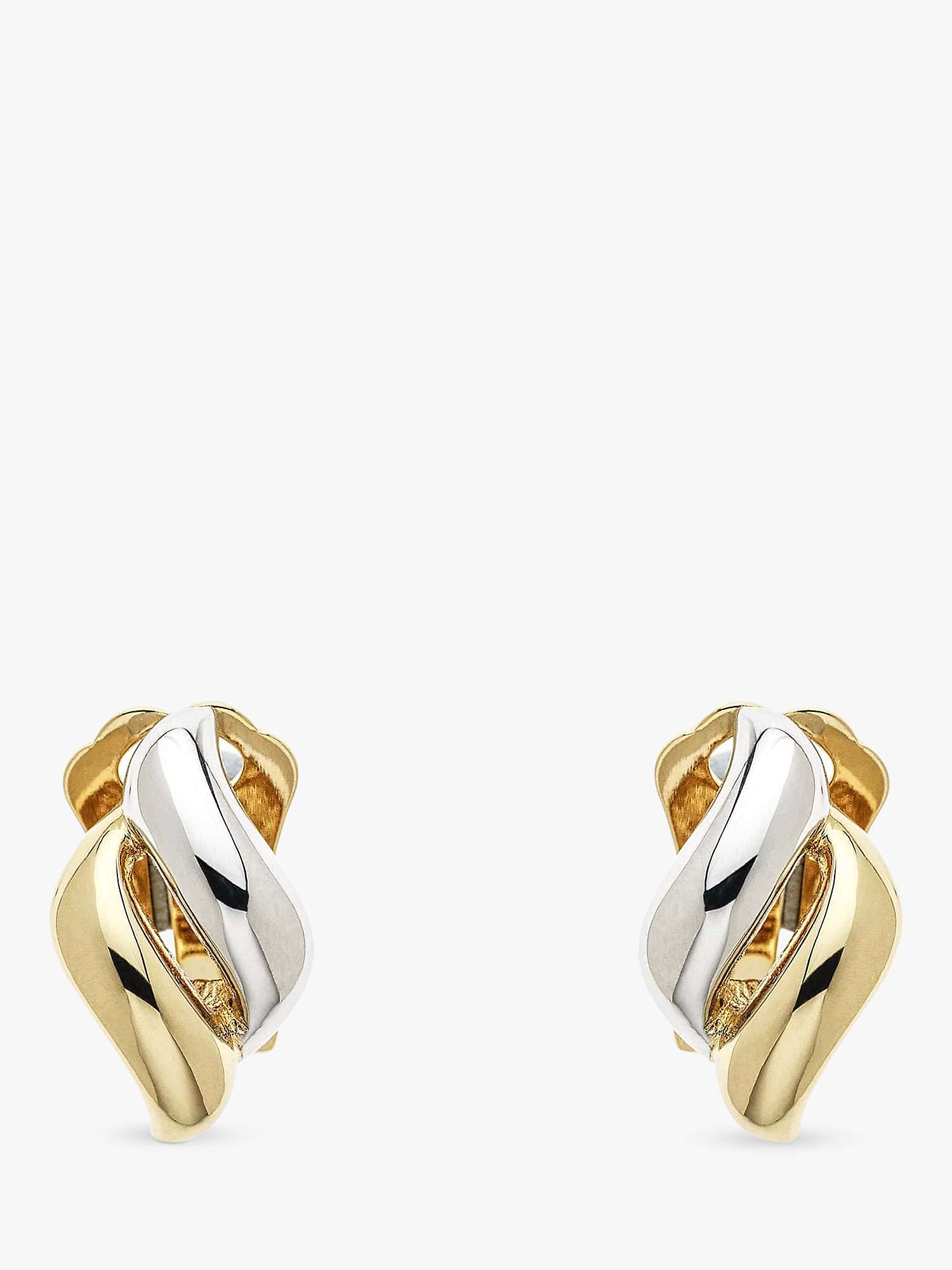 Buy Emma Holland Diamond Shape Twist Clip-On Earrings, Gold/Silver Online at johnlewis.com