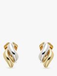 Emma Holland Diamond Shape Twist Clip-On Earrings, Gold/Silver