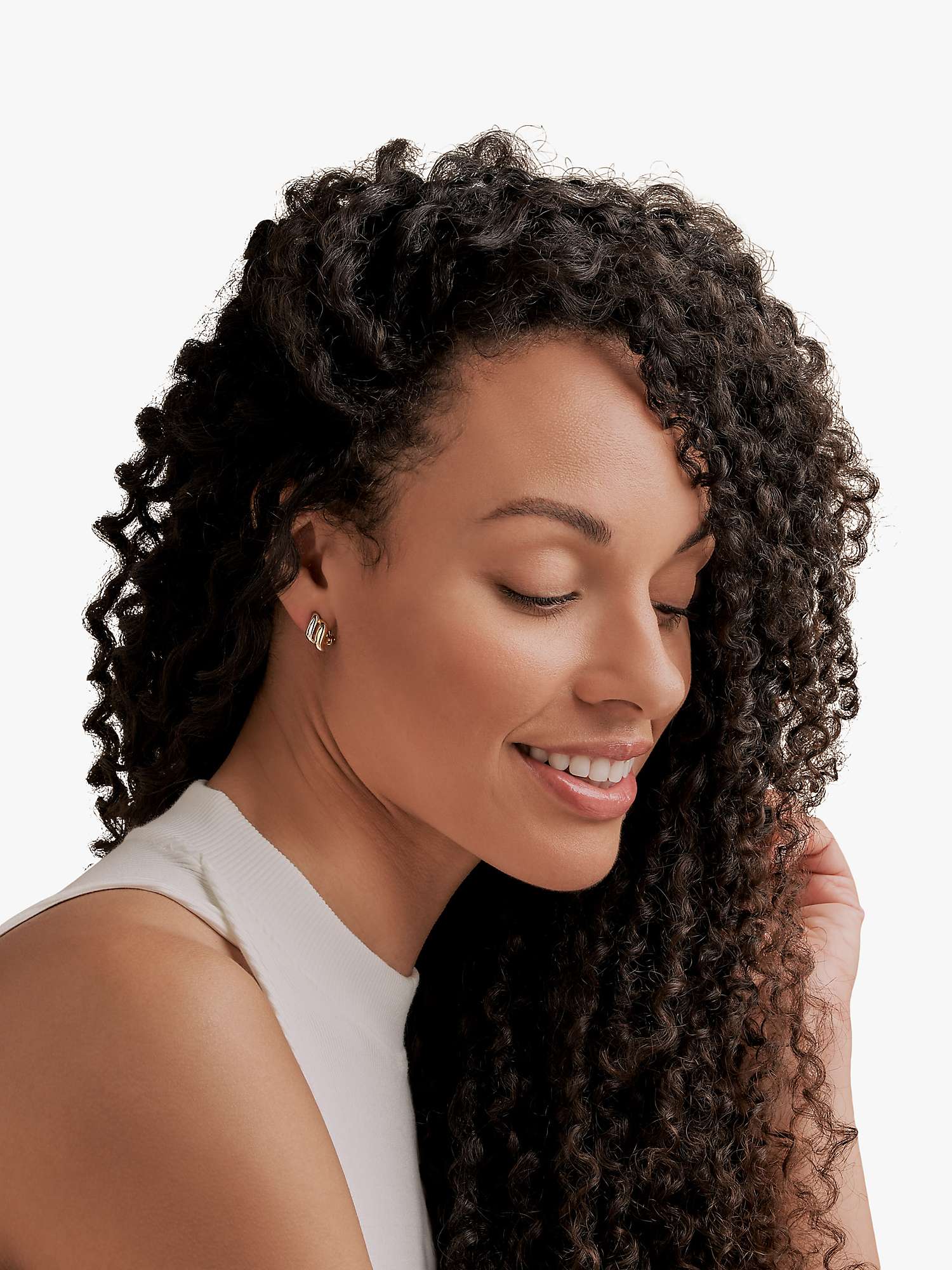 Buy Emma Holland Diamond Shape Twist Clip-On Earrings, Gold/Silver Online at johnlewis.com