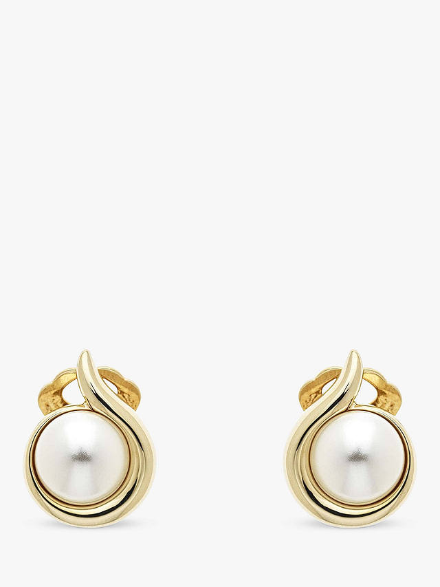 Emma Holland Faux Pearl Curve Clip-On Earrings, Gold