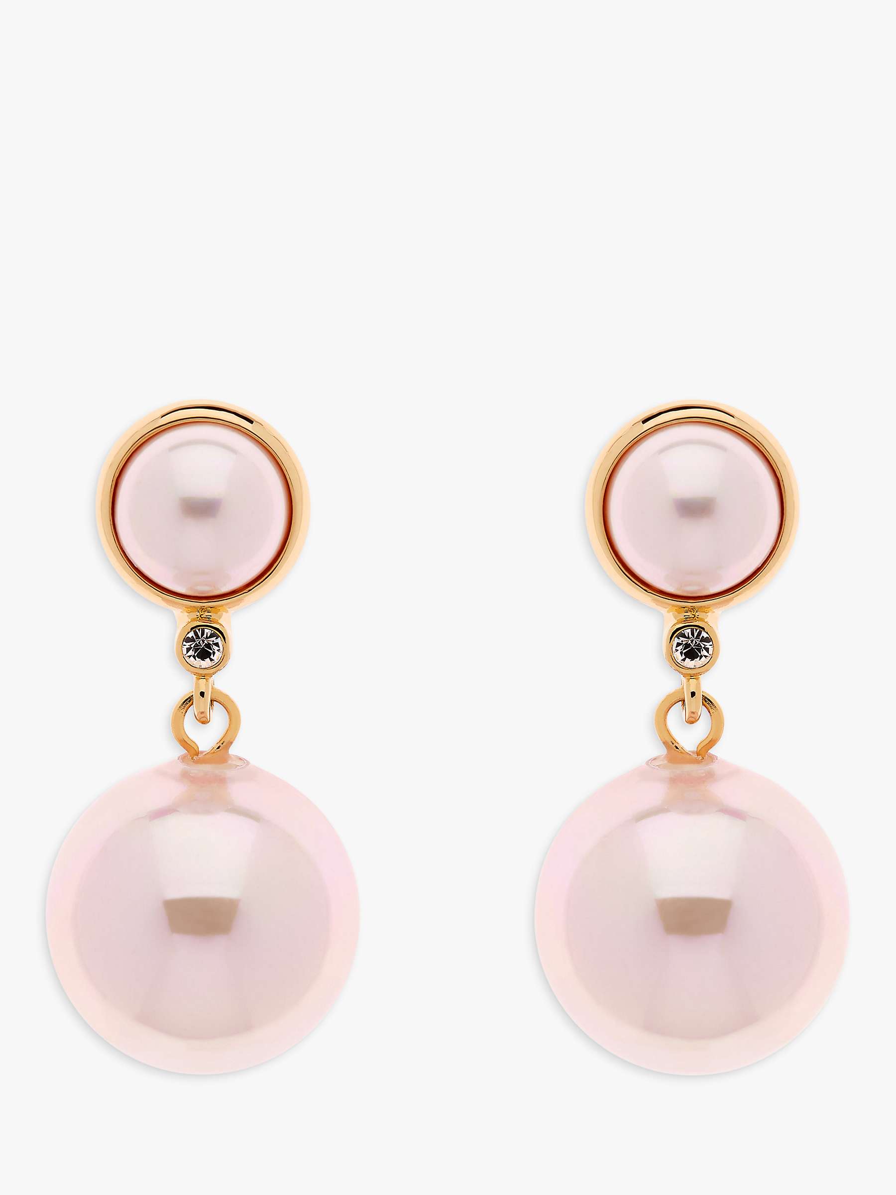 Buy Emma Holland Pink Pearl Duo Clip-On Earrings, Gold Online at johnlewis.com