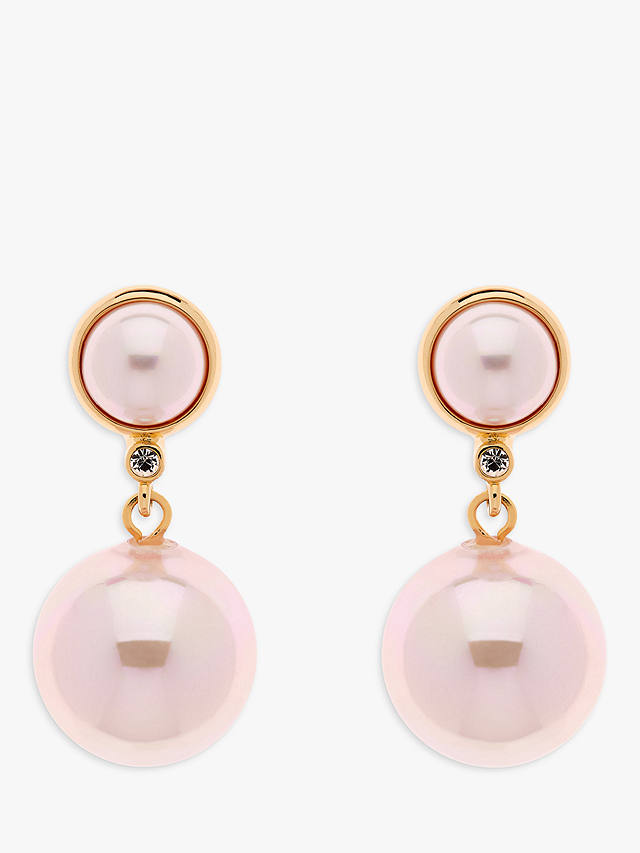 Emma Holland Pink Pearl Duo Clip-On Earrings, Gold