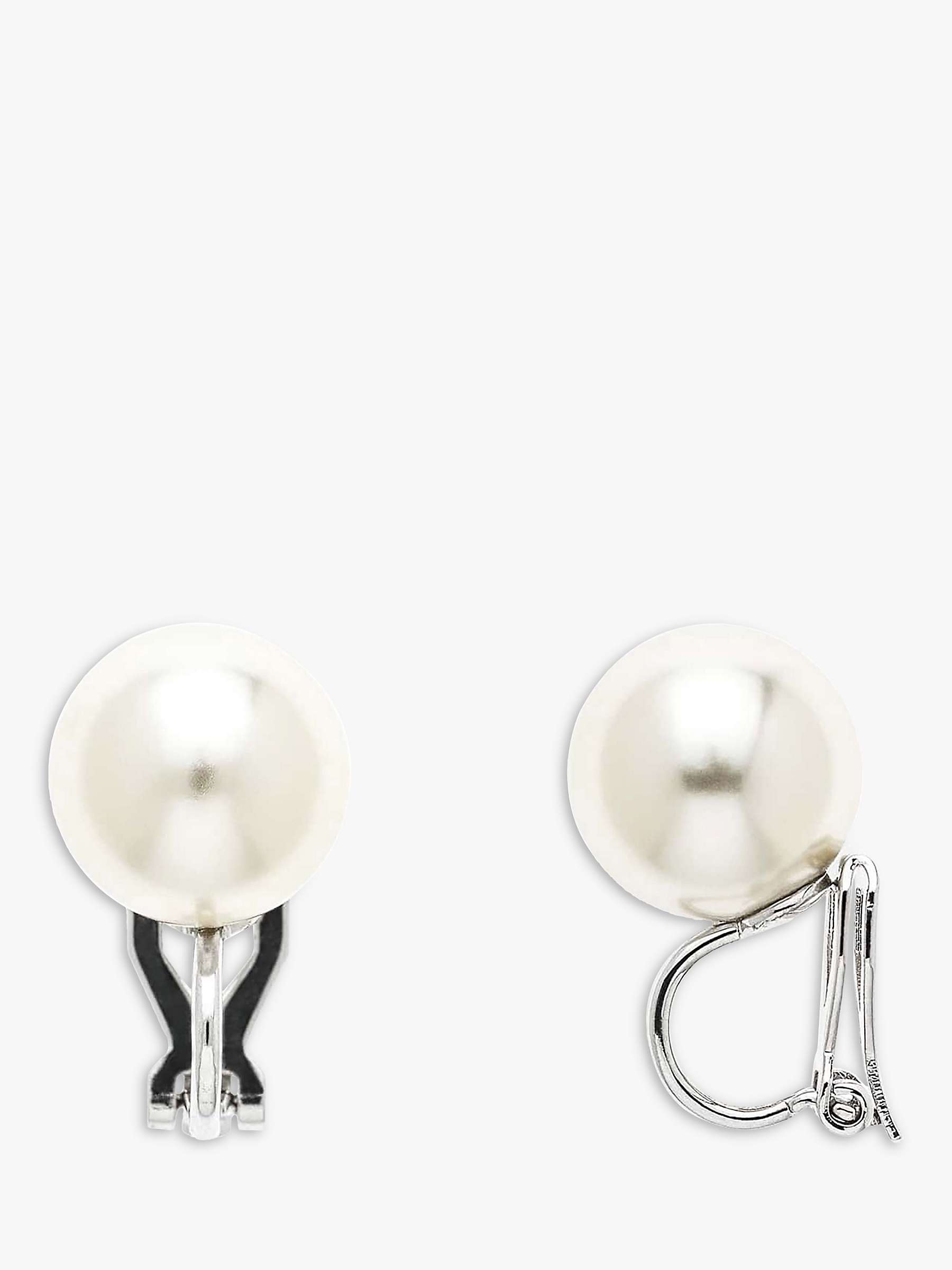 Buy Emma Holland Faux Pearl Clip-On Earrings, White/Platinum Online at johnlewis.com