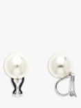 Emma Holland Faux Pearl Clip-On Earrings, White/Platinum