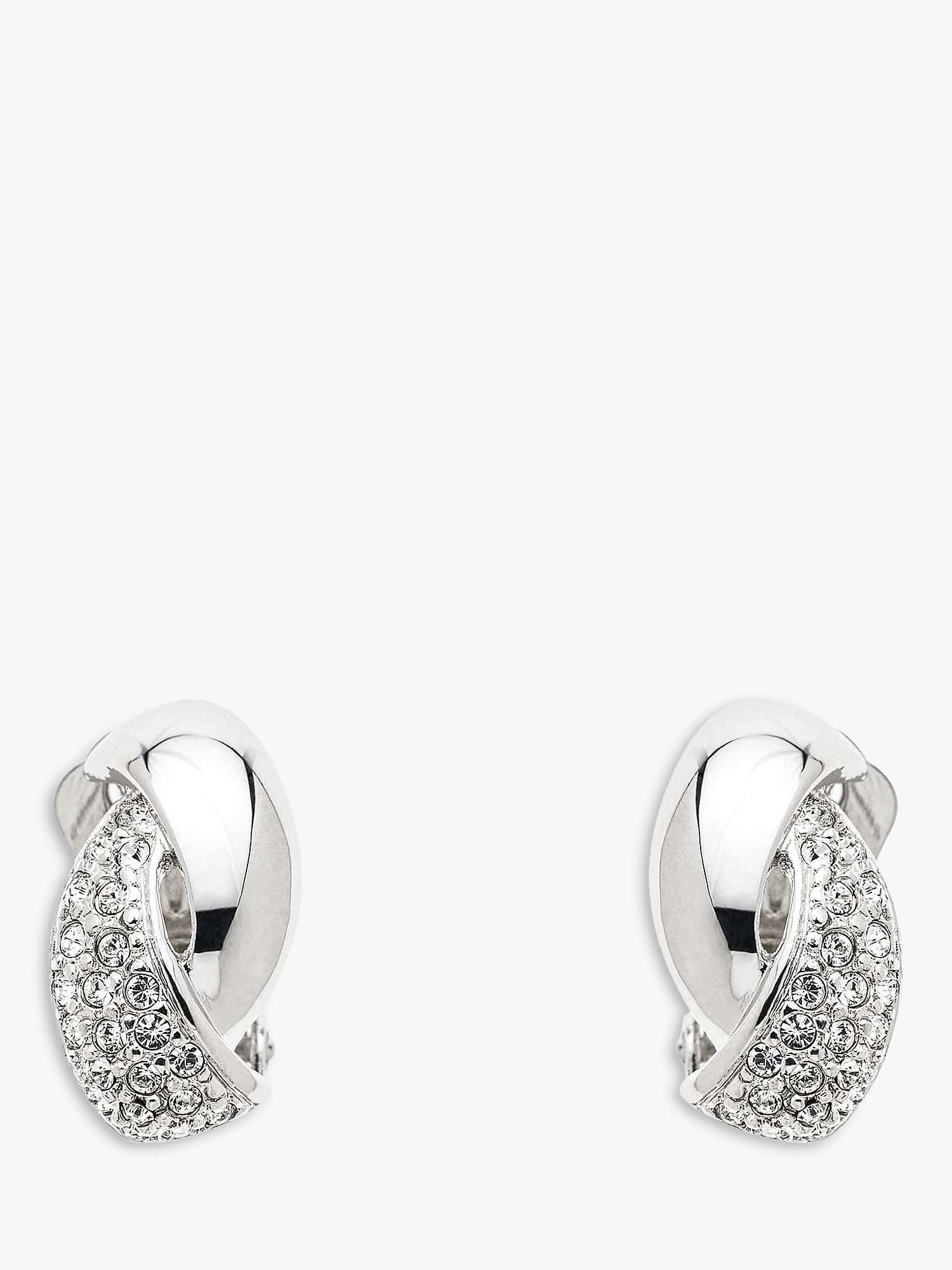 Buy Emma Holland Crystal Twist Clip-On Earrings, Platinum Online at johnlewis.com