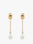 Emma Holland Chain & Baroque Pearl Drop Clip-On Earrings, Gold