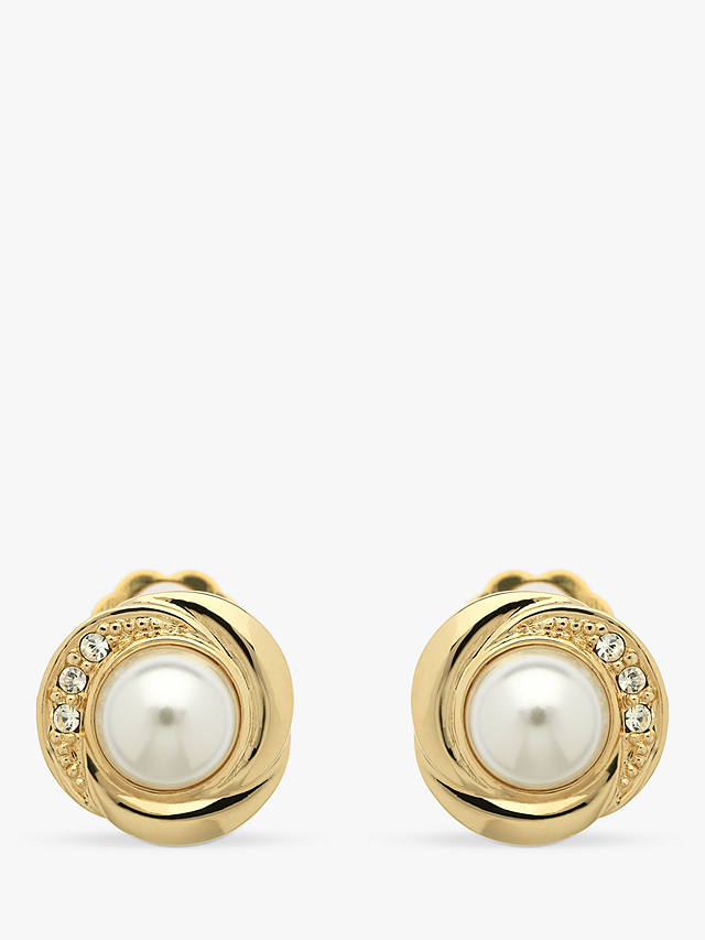Emma Holland Faux Pearl and Crystal Clip-On Earrings, Gold