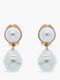 Emma Holland Baroque Pearl Drop Clip-On Earrings, Gold