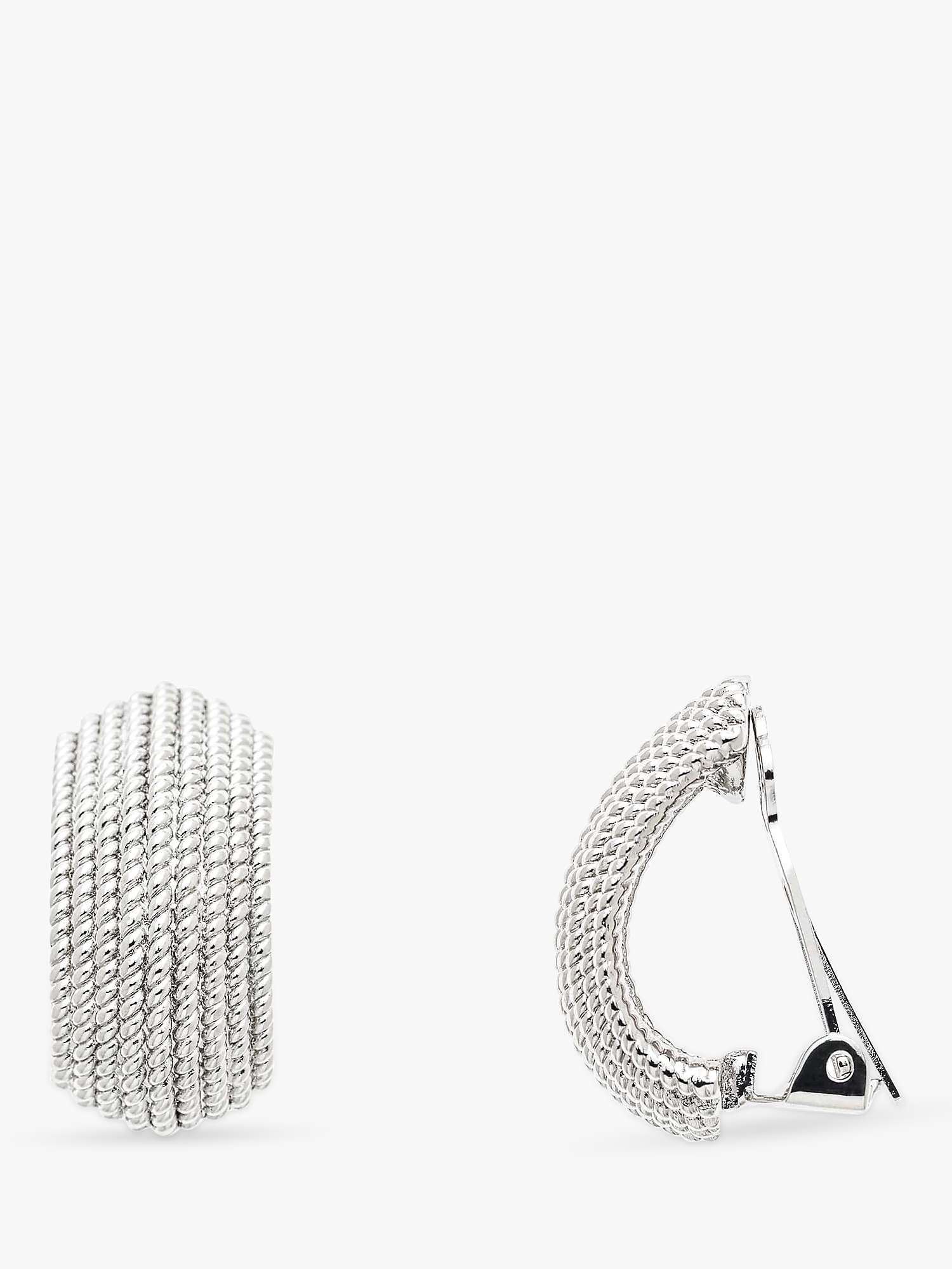 Buy Emma Holland Textured Curve Clip-On Earrings, Silver Online at johnlewis.com