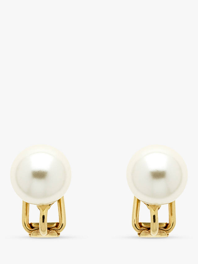 Emma Holland Faux Pearl Clip-On Earrings, Cream/Gold