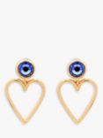 Emma Holland Crystal Heart Drop Clip-On Earrings, Gold