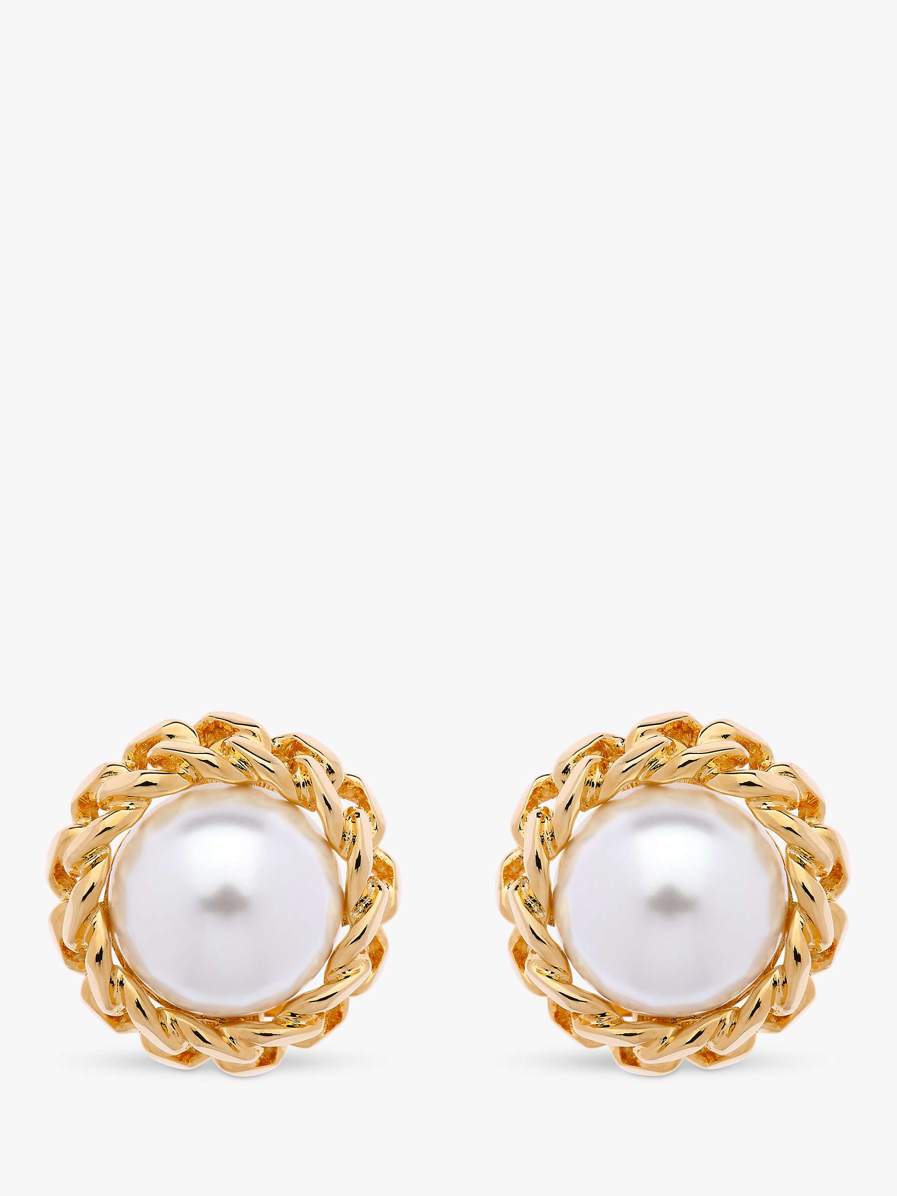 Buy Emma Holland Faux Pearl Round Clip-On Earrings, Gold/White Online at johnlewis.com