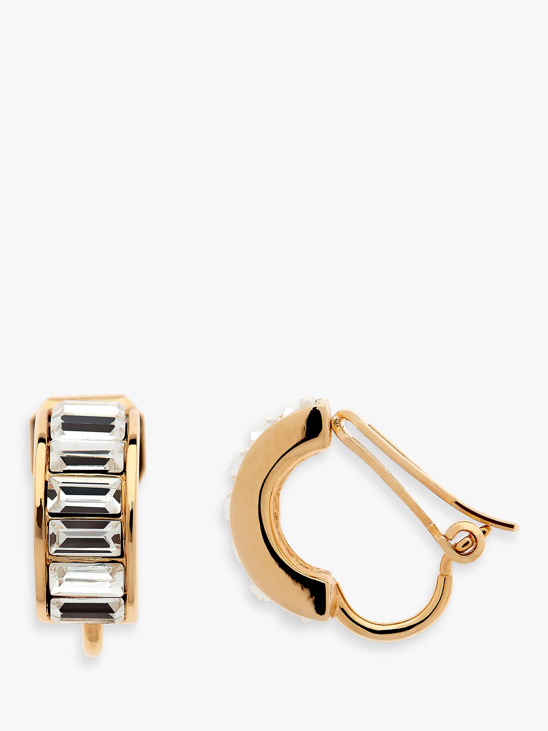 Buy Emma Holland Baguette Crystal Clip-On Hoop Earrings, Gold Online at johnlewis.com