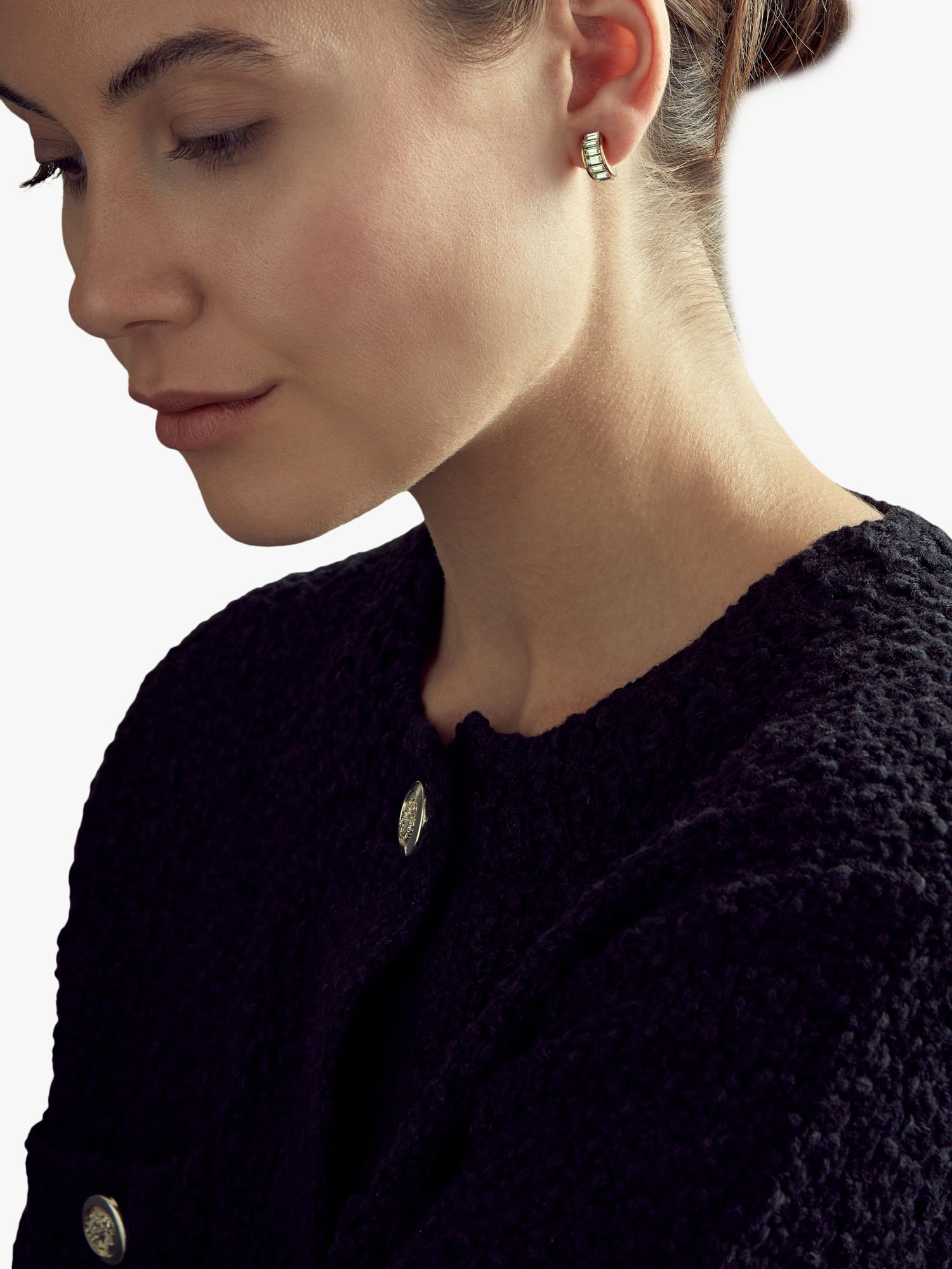 Buy Emma Holland Baguette Crystal Clip-On Hoop Earrings, Gold Online at johnlewis.com