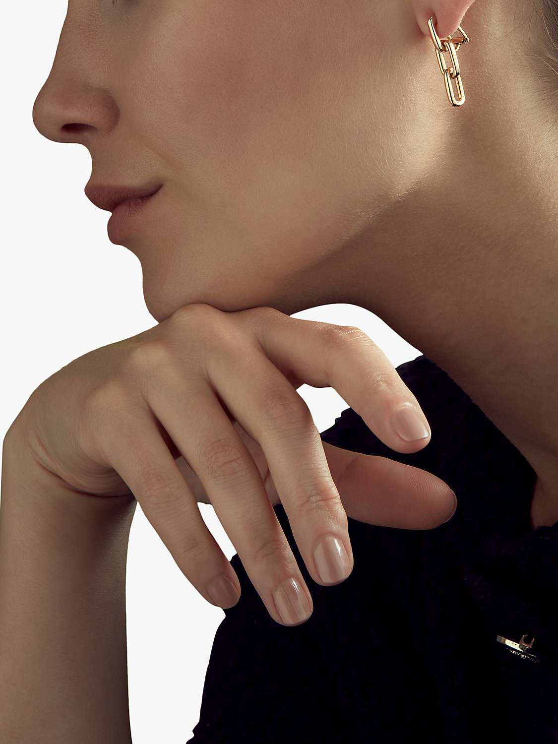 Buy Emma Holland Link Drop Clip-On Earrings, Gold Online at johnlewis.com