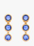 Emma Holland Triple Crystal Round Drop Clip-On Earrings, Gold/Purple