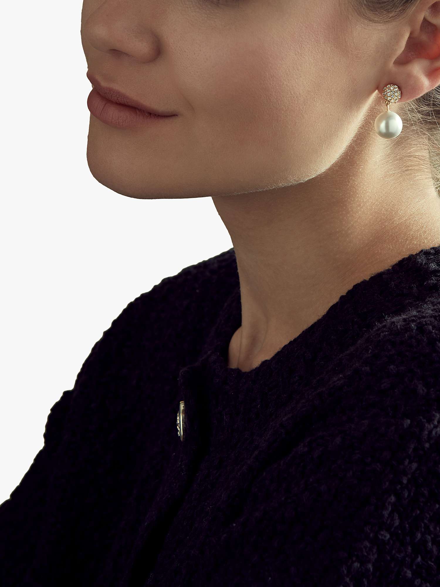 Buy Emma Holland Crystal and Faux Pearl Clip-On Earrings, Gold/White Online at johnlewis.com