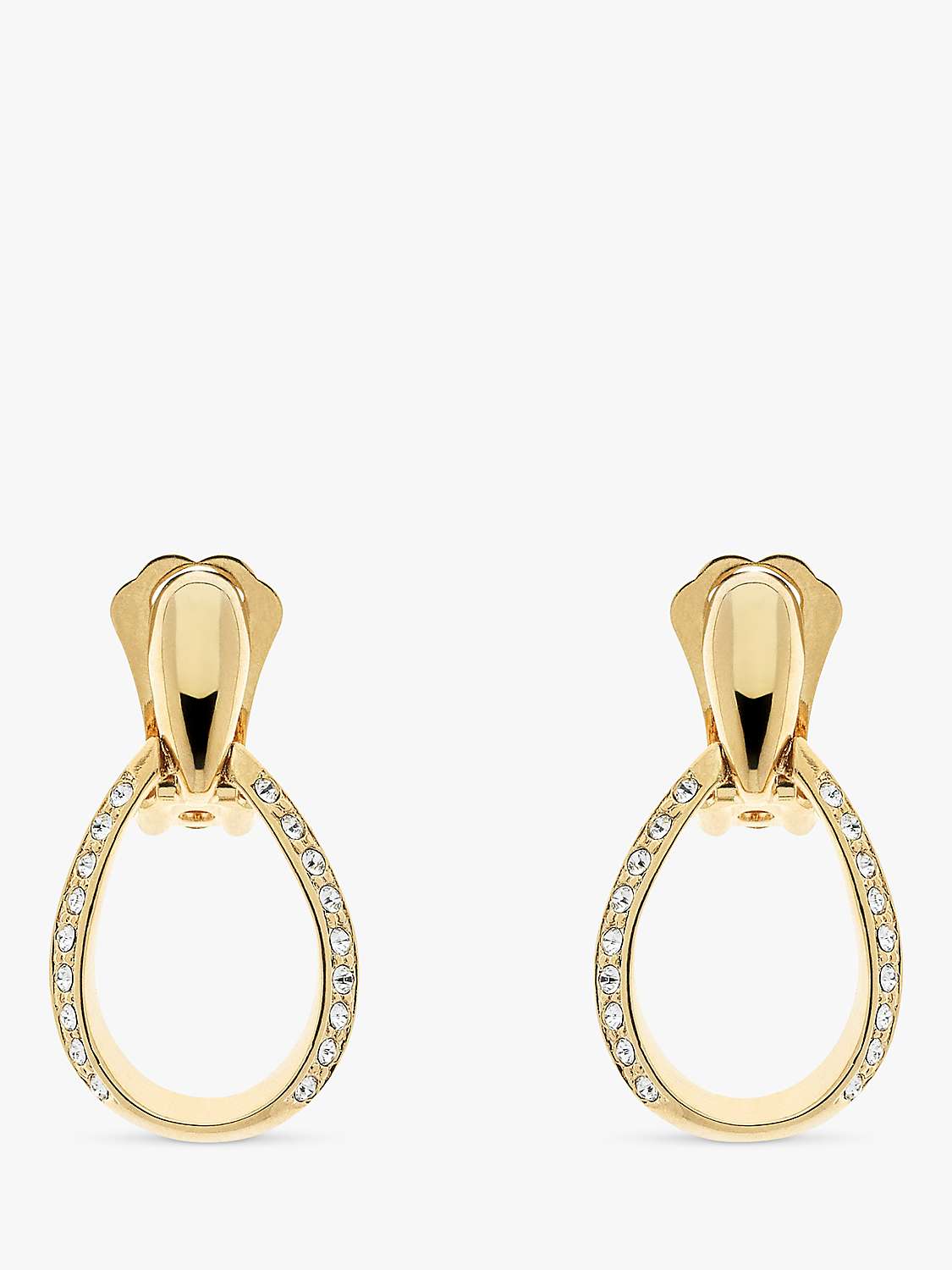 Buy Emma Holland Crystal Teardrop Clip-On Drop Earrings, Gold Online at johnlewis.com