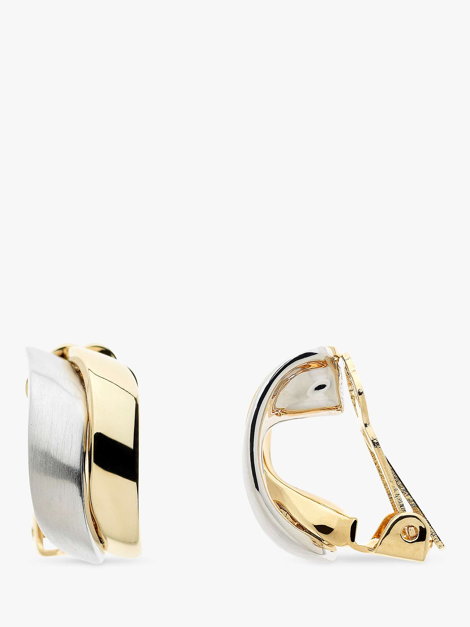 Buy Emma Holland Curved Wave Clip-On Earrings, Gold/Silver Online at johnlewis.com