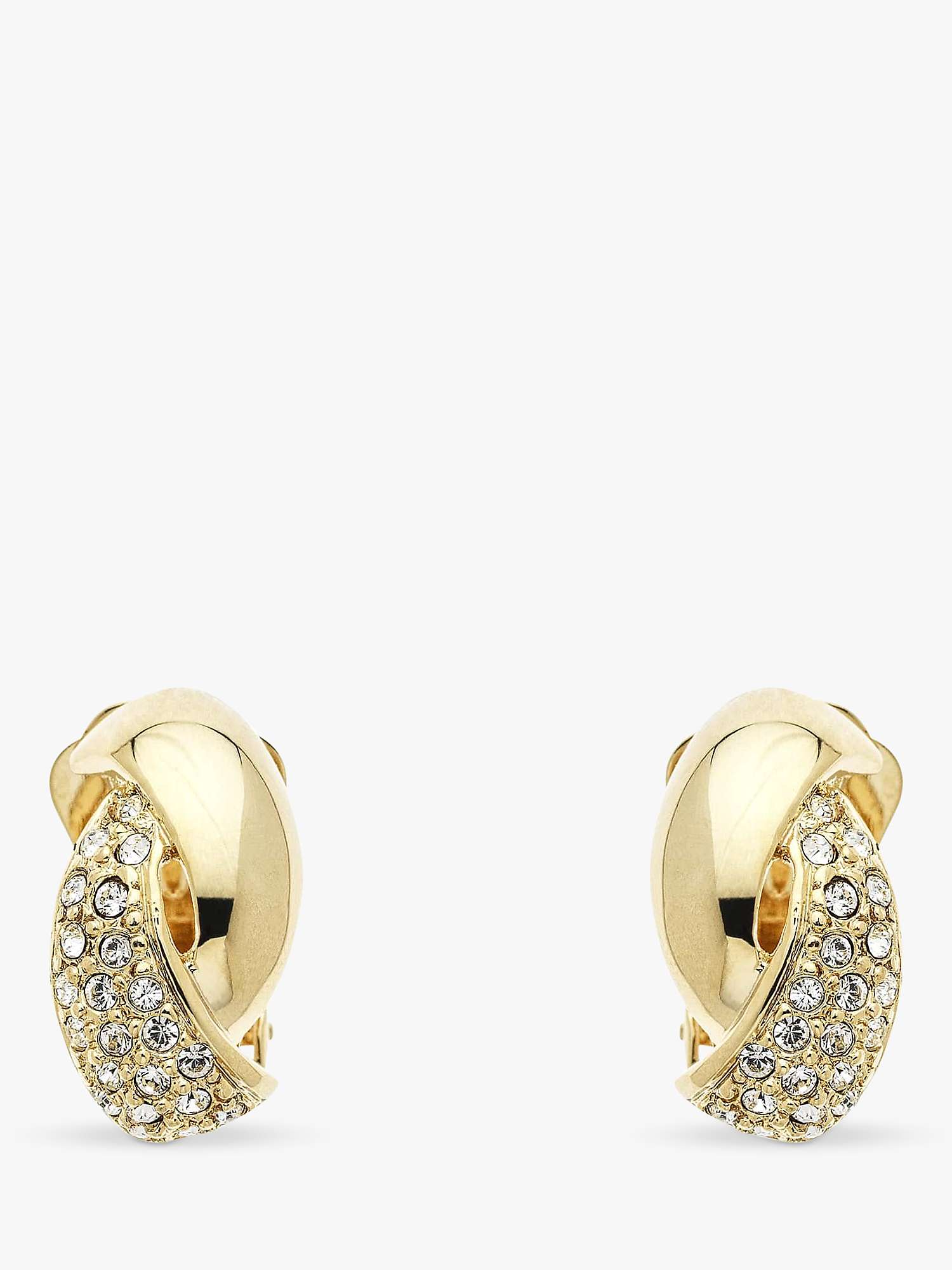 Buy Emma Holland Crystal Twist Clip-On Earrings, Gold Online at johnlewis.com