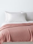 John Lewis ANYDAY Fleece Throw, Pale Pink