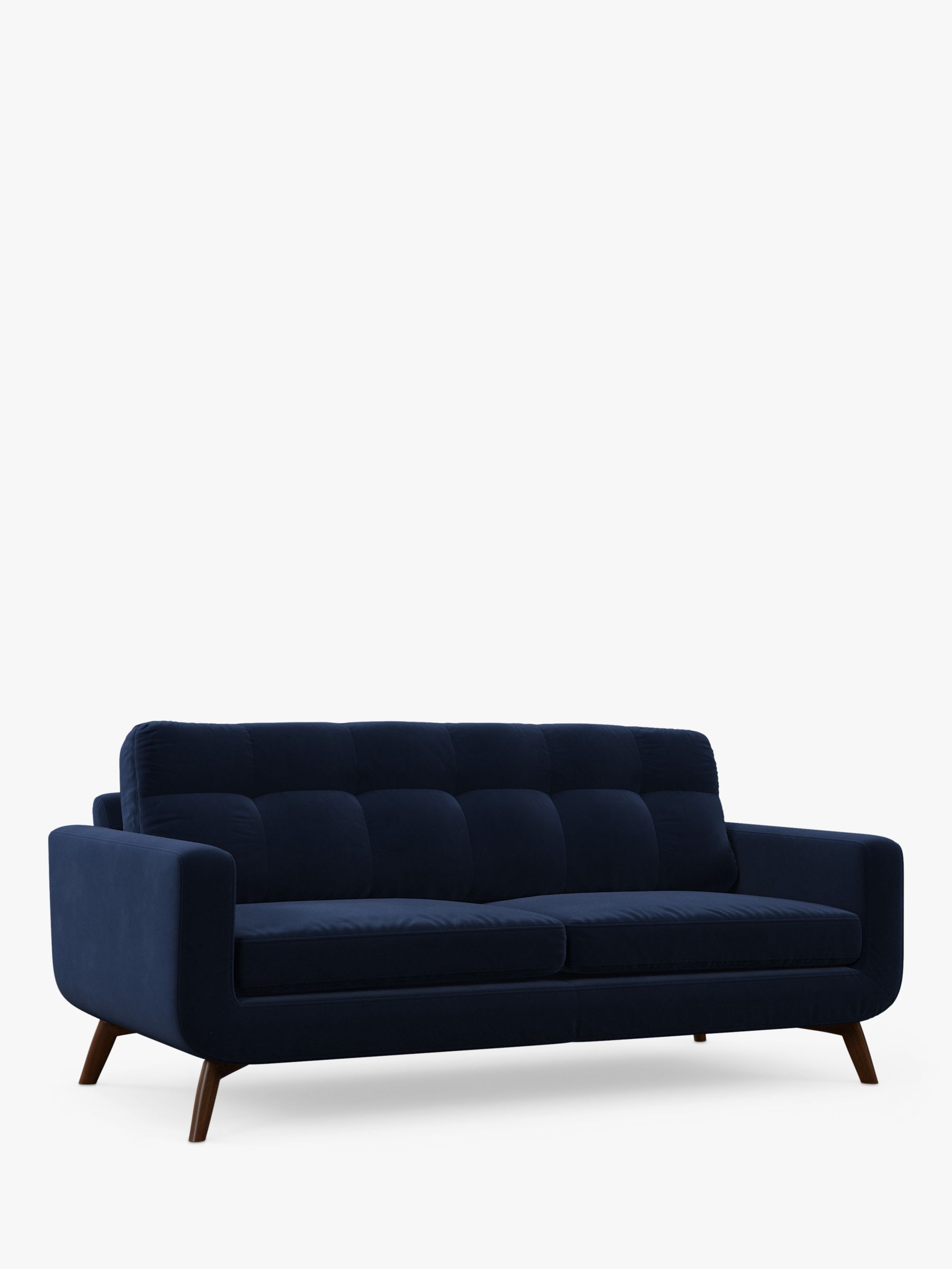 Barbican Range, John Lewis Barbican Large 3 Seater Sofa, Dark Leg, Easy Clean Plush Velvet Navy