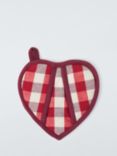 John Lewis Gingham Pot Holder Oven Glove, Red