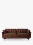 Swyft Model 10 Medium 3 Seater Sofa, Dark Leg, Faux Leather Chestnut