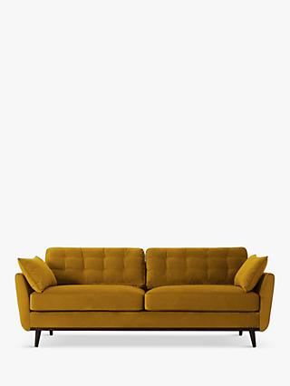Model 10 Range, Swyft Model 10 Medium 3 Seater Sofa, Dark Leg, Velvet Mustard