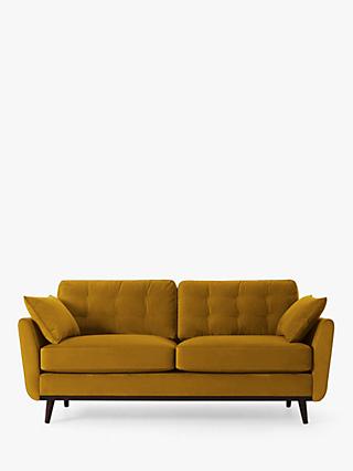 Model 10 Range, Swyft Model 10 Medium 2 Seater Sofa, Dark Leg, Velvet Mustard