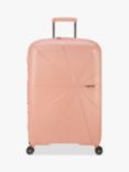 American Tourister Starvibe 4-Wheel 77cm Expandable Large Suitcase Case, Met Peach