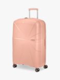 American Tourister Starvibe 4-Wheel 77cm Expandable Large Suitcase Case, Met Peach