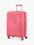 American Tourister Soundbox 4-Wheel 67CM Medium Expandable Suitcase, Cobalt Blue, Sunkissed Coral