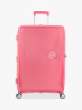 American Tourister Soundox 4 Wheel Expandable Suitcase, 77cm, Sunkissed Coral