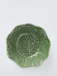 John Lewis Small Leaf Stoneware Serve Bowl, 14cm, Green