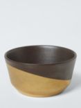 John Lewis Straight Stoneware Bowl, 13cm, Black/Gold