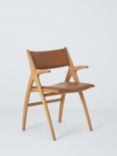 John Lewis X-Ray Leather Dining Armchair, Oak/Camel