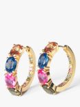 Sif Jakobs Jewellery Multi-Coloured Zirconia Hoop Earrings, Gold/Multi