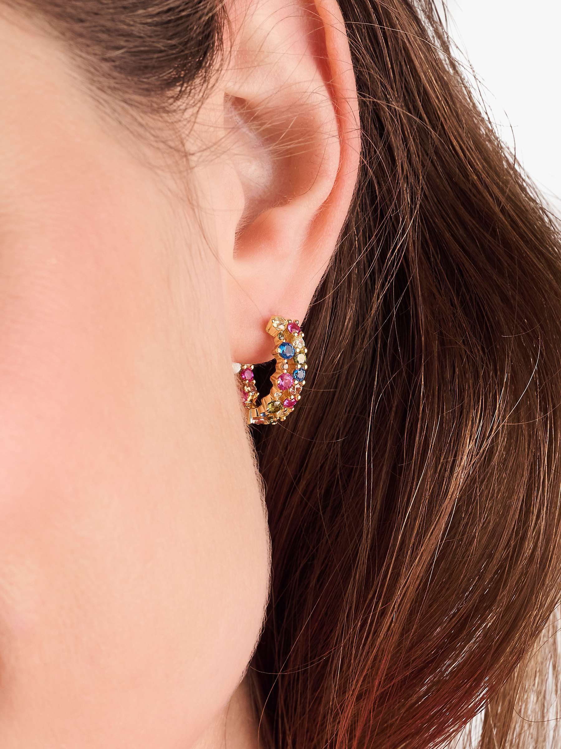Buy Sif Jakobs Jewellery Multi Coloured Hoop Earrings, Gold/Multi Online at johnlewis.com