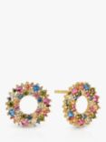 Sif Jakobs Jewellery Circle Multi-Coloured Stud Earrings, Gold/Multi