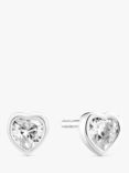 Sif Jakobs Jewellery Cubic Circonia Heart Stud Earrings, Silver