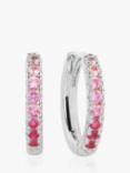 Sif Jakobs Jewellery Pink Zirconia Small Hoop Earrings, Silver