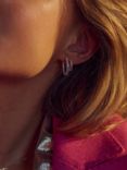 Sif Jakobs Jewellery Pink Zirconia Small Hoop Earrings, Silver