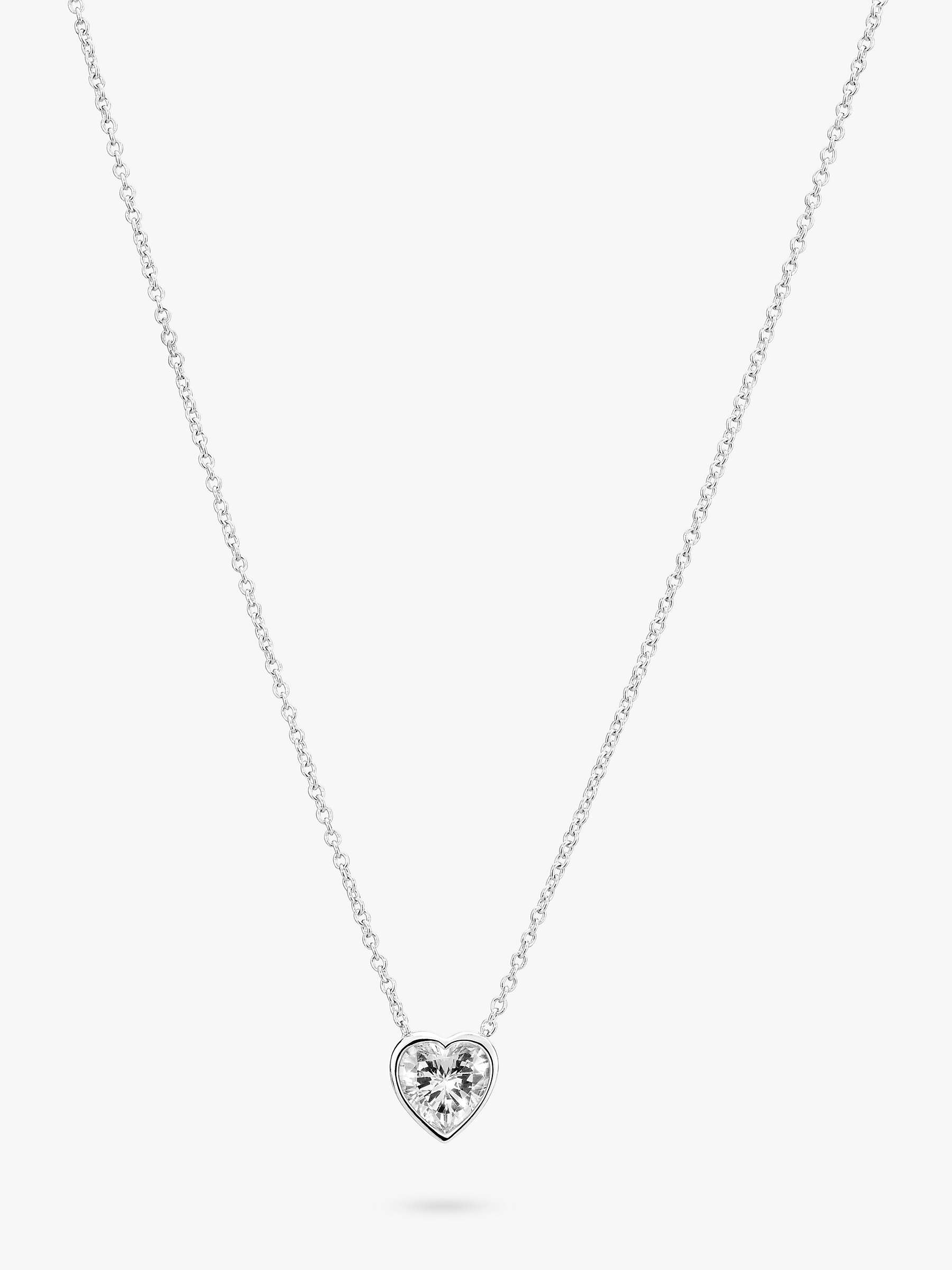 Buy Sif Jakobs Jewellery Amorino Cubic Zirconia Heart Necklace, Silver Online at johnlewis.com