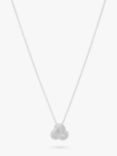 Sif Jakobs Jewellery Cubic Zirconia Knot Pendant Necklace, Silver