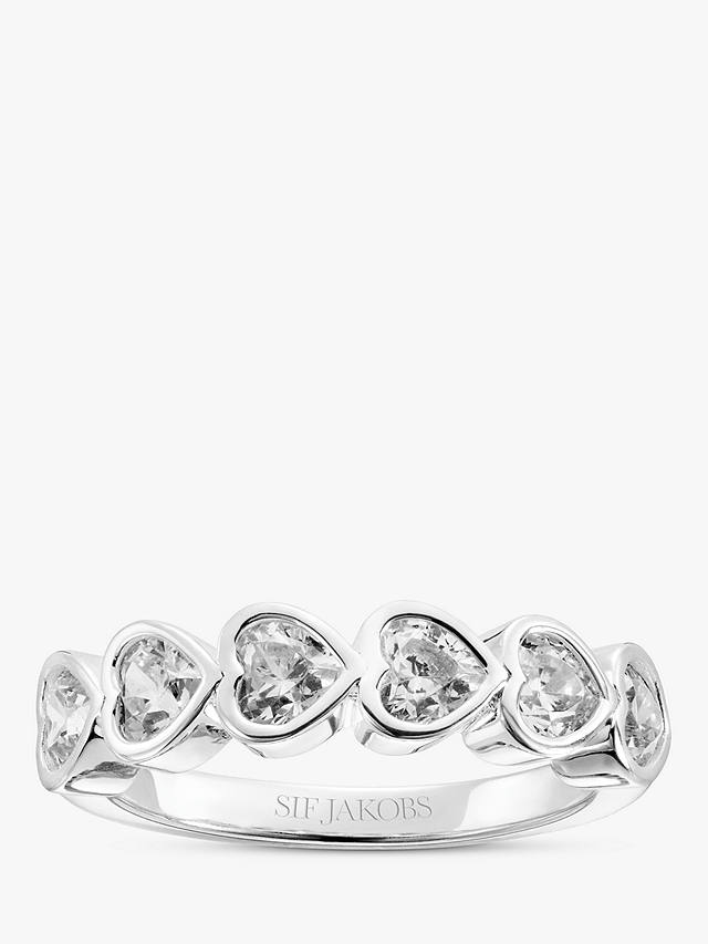 Sif Jakobs Jewellery Amorino Cubic Zirconia Heart Ring, Silver