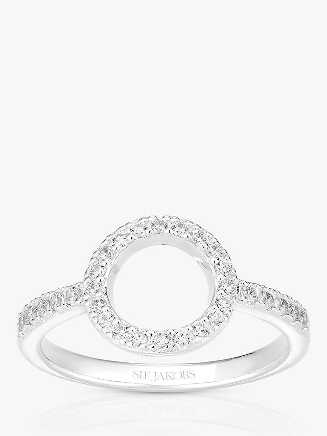 Sif Jakobs Jewellery Cubic Zirconia Circle Ring, Silver