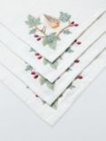 John Lewis Robin Embroidered Cotton Napkin, Set of 4, Multi